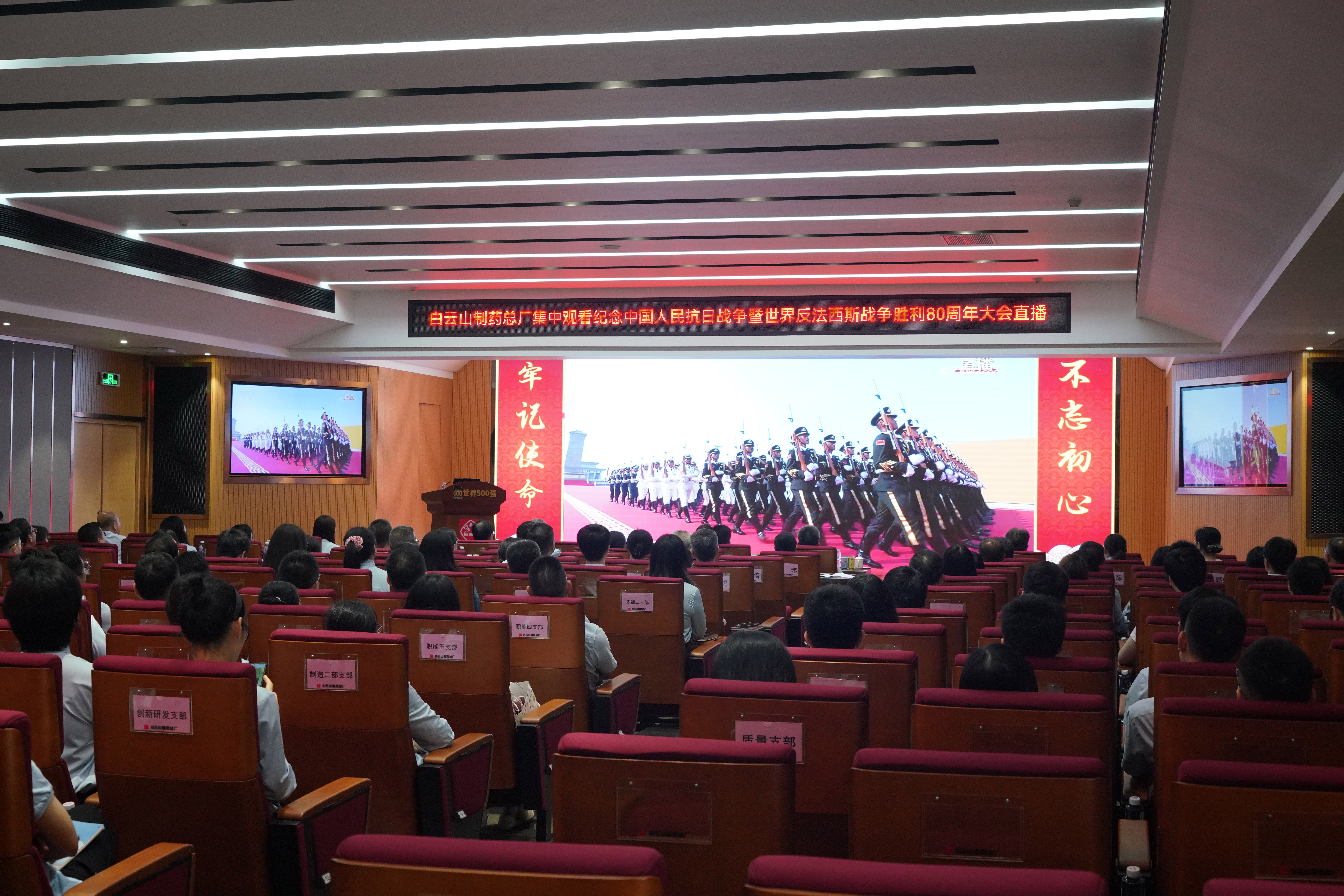 J9国际集团组织集中观看纪念中国人民抗日战争暨世界反法西斯战争胜利80周年大会